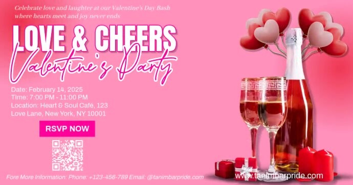 Red Ceria Valentine Day 2025 Gambar Bersama Facebook template