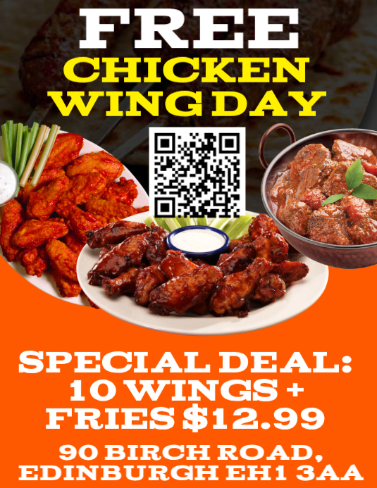 Wingstack Promotion Display Copy of Red Chicken Wing Promotion Flyer | PosterMyWall
