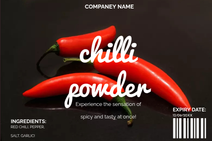 Powder Form Label Red Chilli Powder Label Labels Template | PosterMyWall
