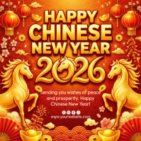 Red Chinese New Year Celebration Instagram Post template