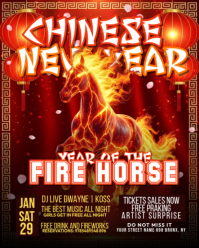 Red Chinese New Year Celebration Instagram Portrait template