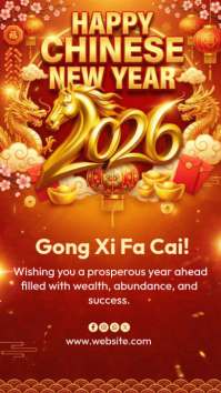 Red Chinese New Year Celebration Instagram Story template