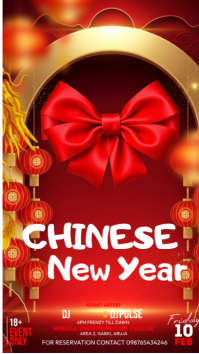 Red Chinese New Year Celebration Instagram Story  day template