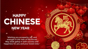 红色 Chinese New Year Digitalt display Template