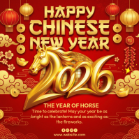 Red Chinese New Year Instagram Post template