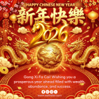Red Chinese New Year Instagram Post template