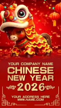 Red Chinese New Year Instagram Reel Video template