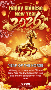 Red Chinese New Year Instagram Story template
