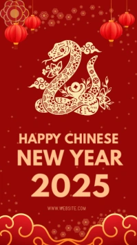 Red Chinese New Year Instagram Story template