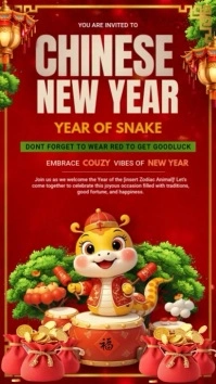 Red Chinese New Year Instagram Story template
