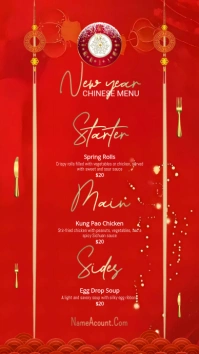 Red Chinese New Year Menu Design Instagram Story template