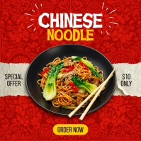Red Chinese Noodles Instagram Post template