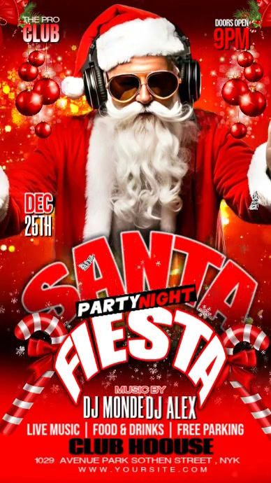 Plantilla de Red Christmas Celebration Santa Party Instagram Story ...