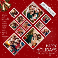 Red Christmas Collage Instagram Post template