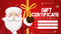 Red Christmas Gift Certificate  Digital Display (16:9) template