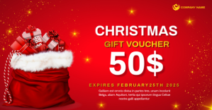 Rot Christmas Gift Voucher Facebook Shared Image Template