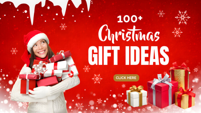 Copy of Red Christmas Gifts Ideas Youtube Thumbnail | PosterMyWall