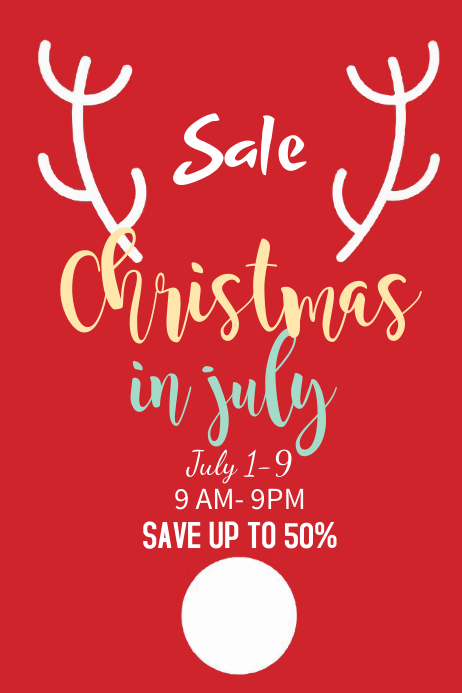 Red Christmas In July Poster Template | PosterMyWall