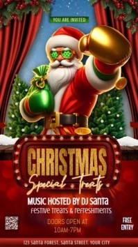 Red Christmas Lucky Draw Instagram Story template