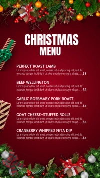 Red Christmas Menu Instagram Story template