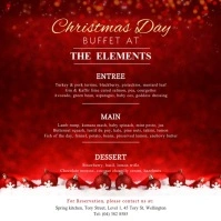 Red Christmas Menu Square Video สี่เหลี่ยมจัตุรัส (1:1) template