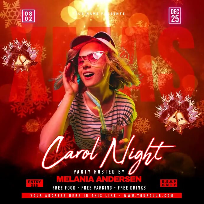 Red Christmas Party Template | PosterMyWall