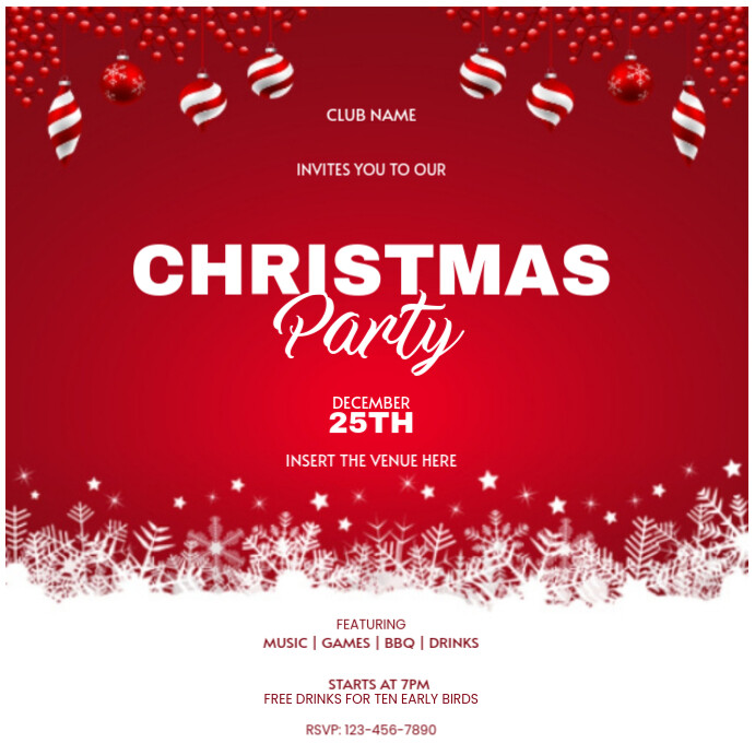 Copy of Red Christmas Party Flyer Instagram Post | PosterMyWall