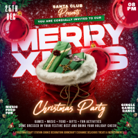 Red Christmas Party Instagram Post template