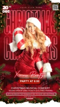 Red Christmas Party Instagram Reel template