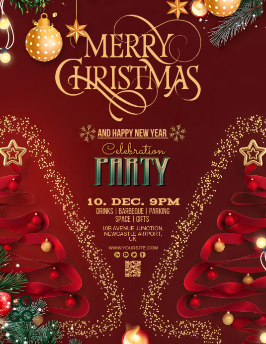 Copy of Red Christmas Party Invitation Flyer (us Letter) | PosterMyWall
