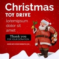 Red  Christmas Toy Drive Instagram Post template