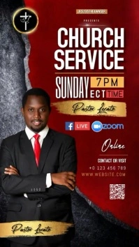 Red church ad design template Instagram Story