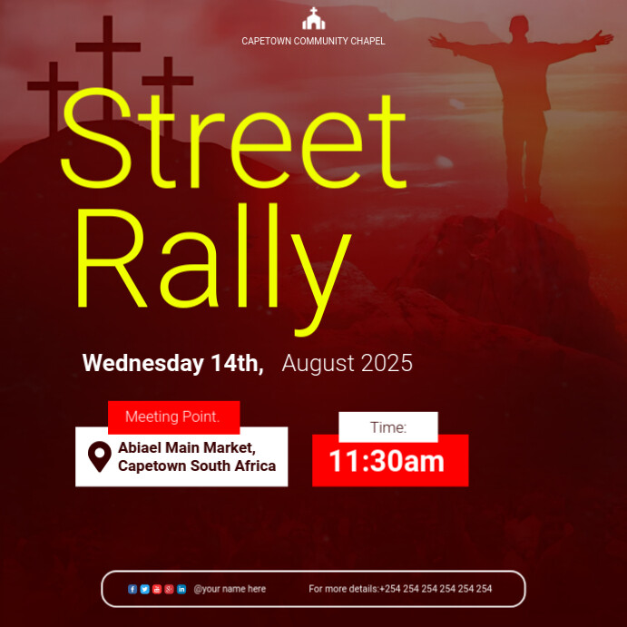 Copy of Red Church Street Rally Instagram Post | PosterMyWall