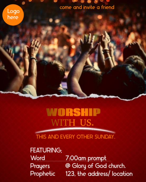 Church Worship Invitation Template | PosterMyWall