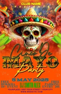 Red Cinco De Mayo Half Page Wide template