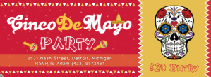 红色 Cinco de Mayo Facebook Cover Photo Template