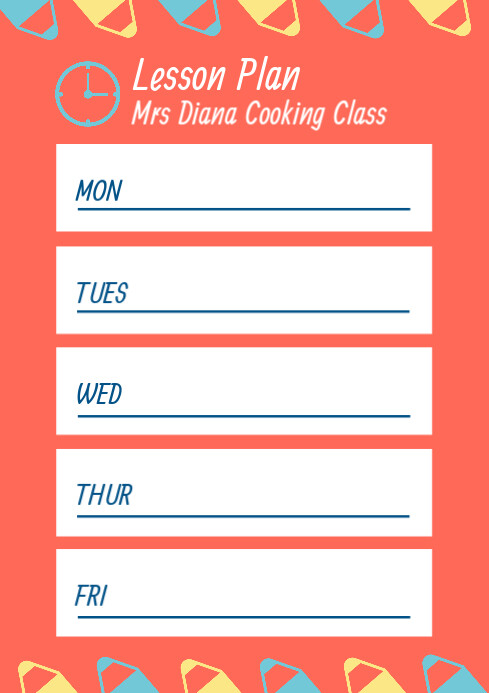 Red Class Lesson Planner Template | PosterMyWall