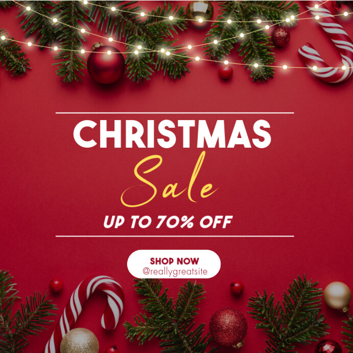 Red Classic Christmas Sale Facebook Post Template | PosterMyWall