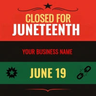 Red Closed For Juneteenth Sign Template | June 19 Business Closure Poster" Instagram Post Instagram-opslag