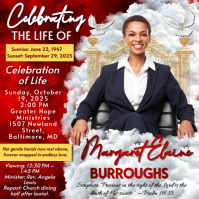 Red Cloud Funeral Flyer Memorial Flyer Cuadrado (1:1) template