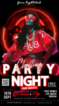 Red Club Party Event Ad Video Design Template Instagram Story