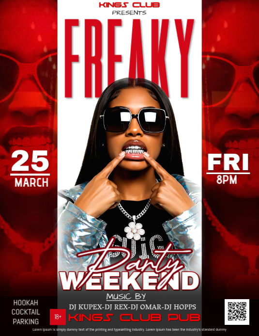 Red Club Party Flyer Template | PosterMyWall