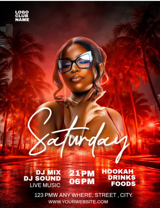 Red Club Party Flyer Template | PosterMyWall