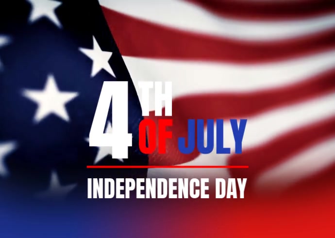 Red Collage 4th July Independence Day Postcard Poskaart template