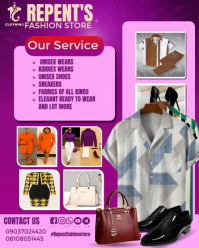 Red Collage Boutique And Fashion Store  Instagram Portrait template