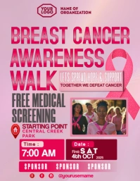 Red Collage Breast Cancer Awareness Flyer (us Letter) template