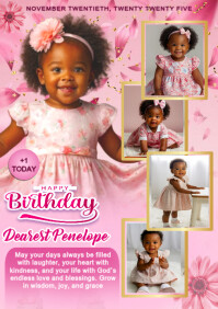 Rød Child's Birthday Celebration A4 Template