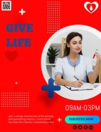Red Collage Doctor  Flyer (us Letter) Pamflet (Letter AS) template