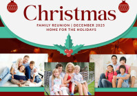 Red Collage Family Reunion Christmas A1 template