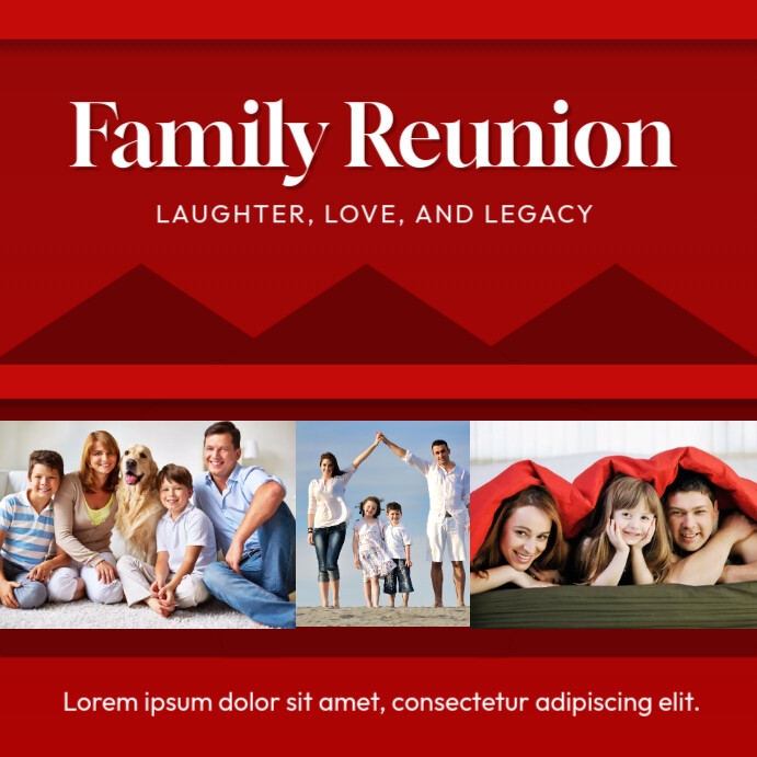 Red Collage Family Reunion Instagram Post